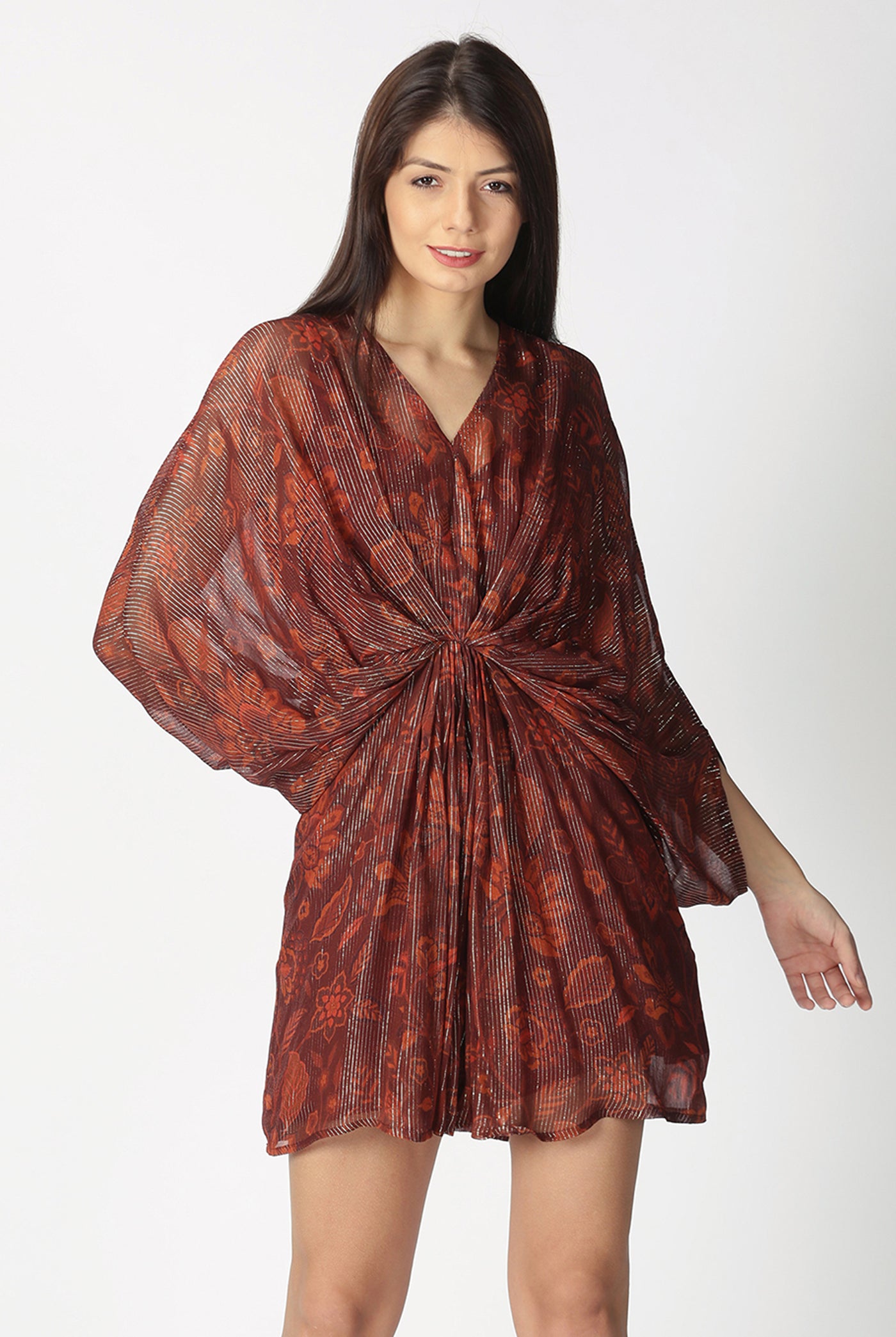 Maroon shimmer kaftan product image 3