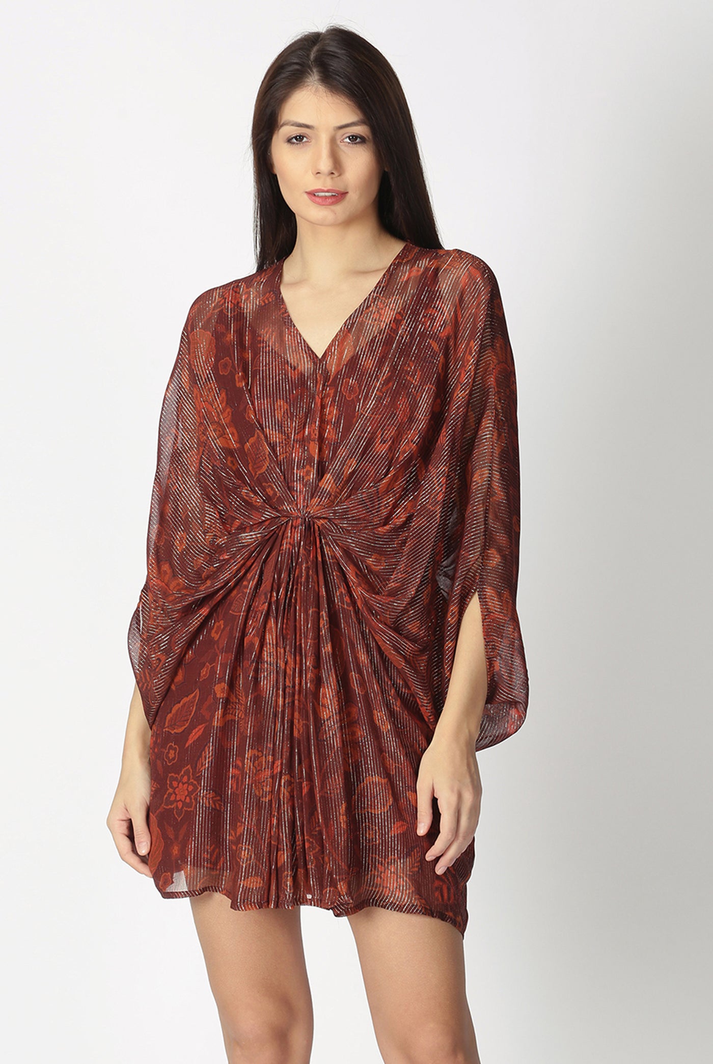 Maroon shimmer kaftan product image 4