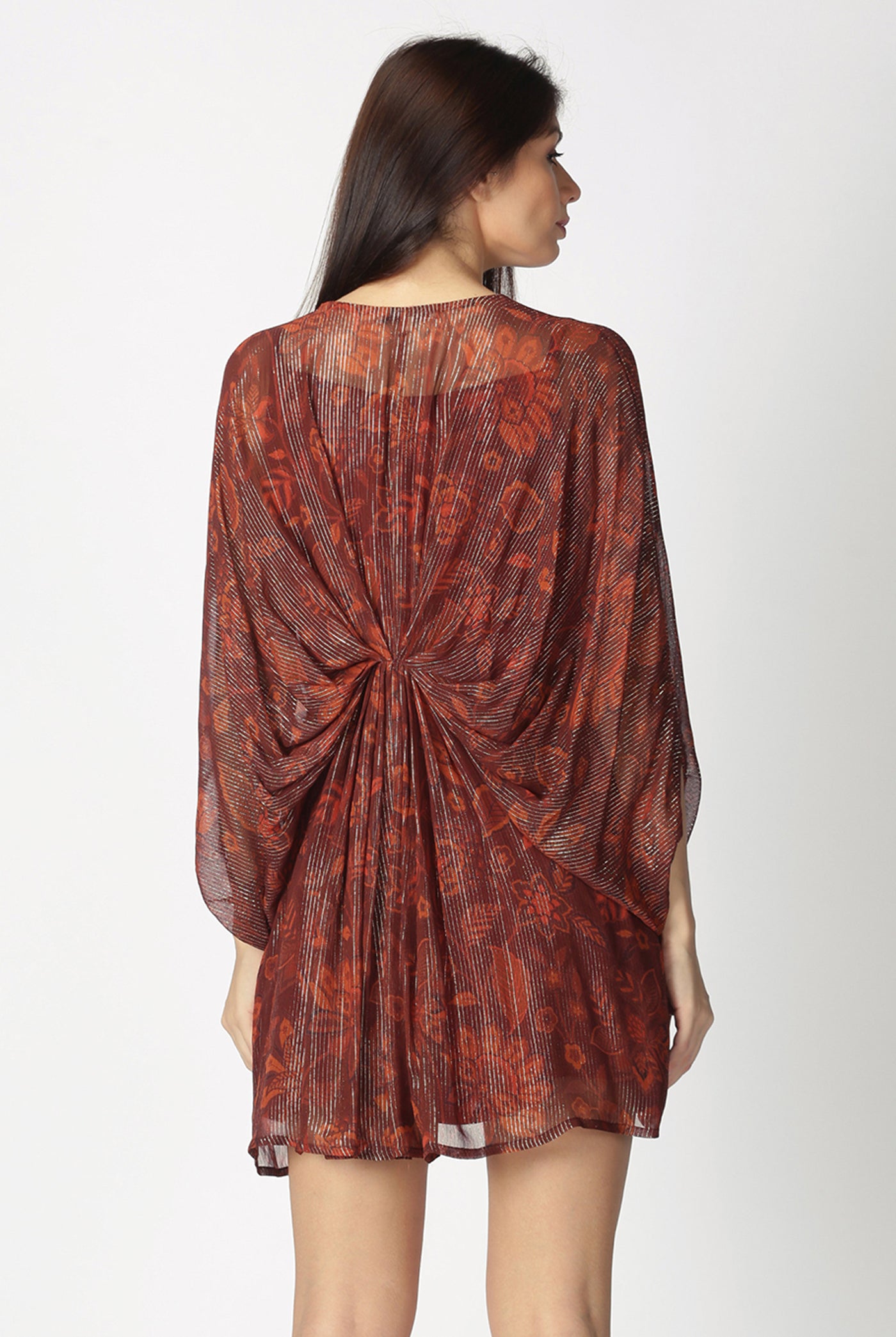 Maroon shimmer kaftan product image 5