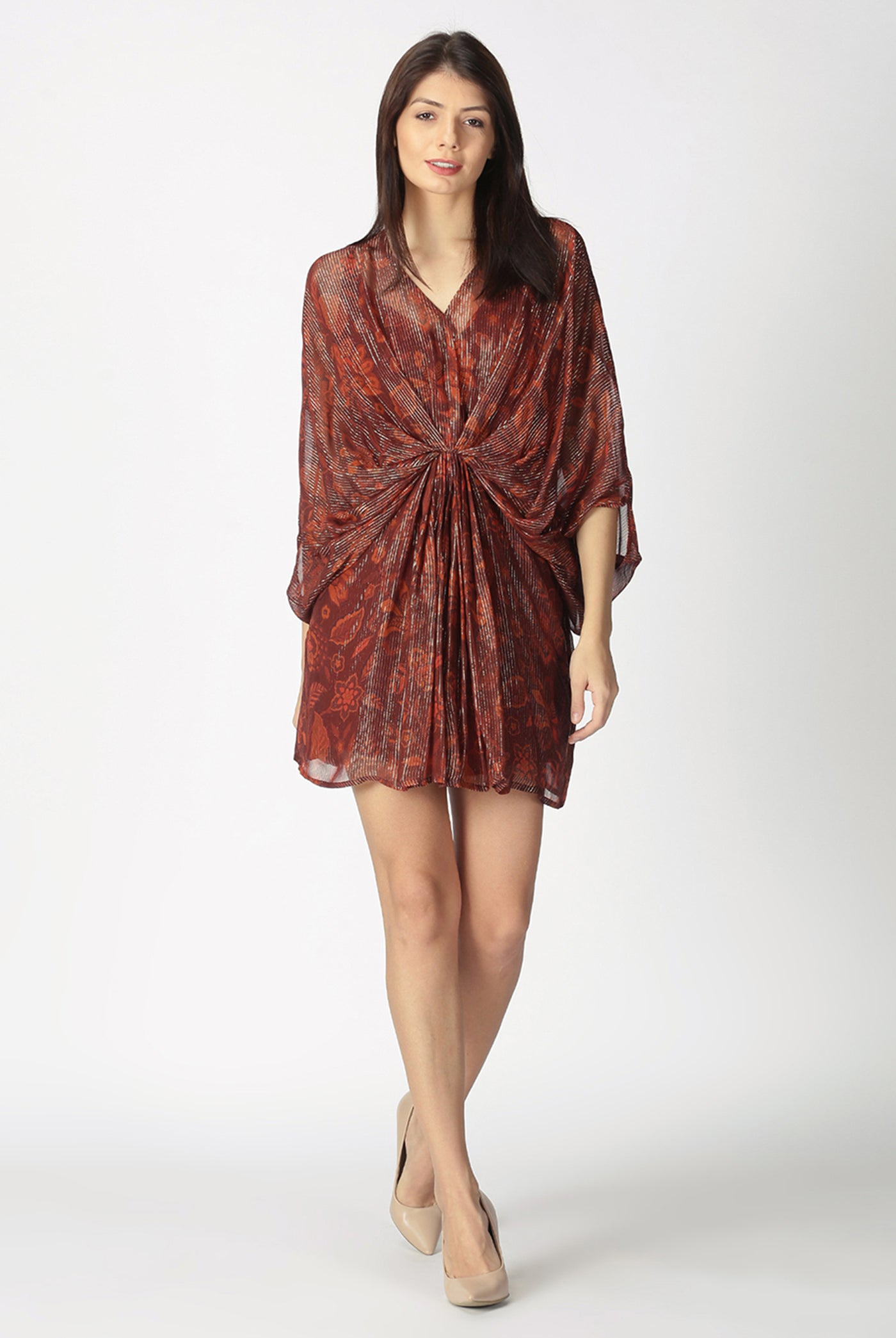 Maroon shimmer kaftan product image 6