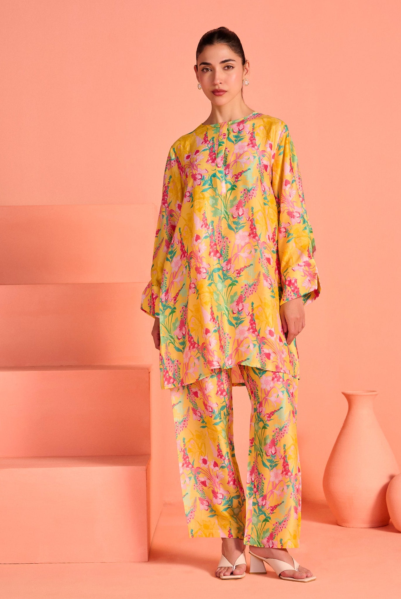 Yellow Phool Co-Ord Set