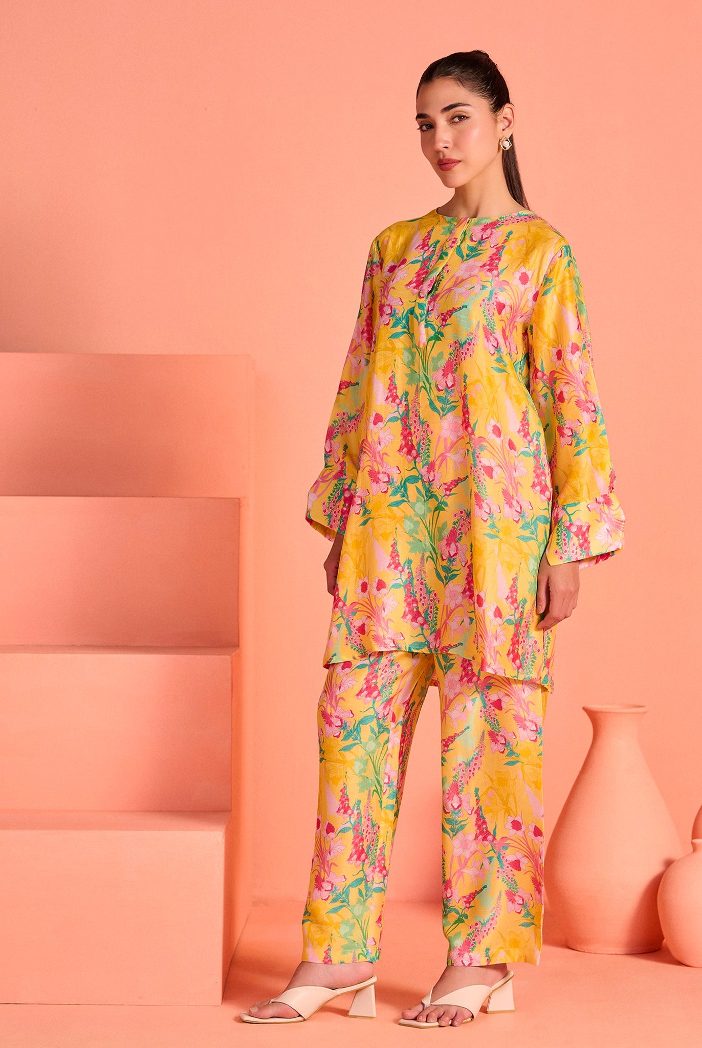 Yellow Phool Co-Ord Set