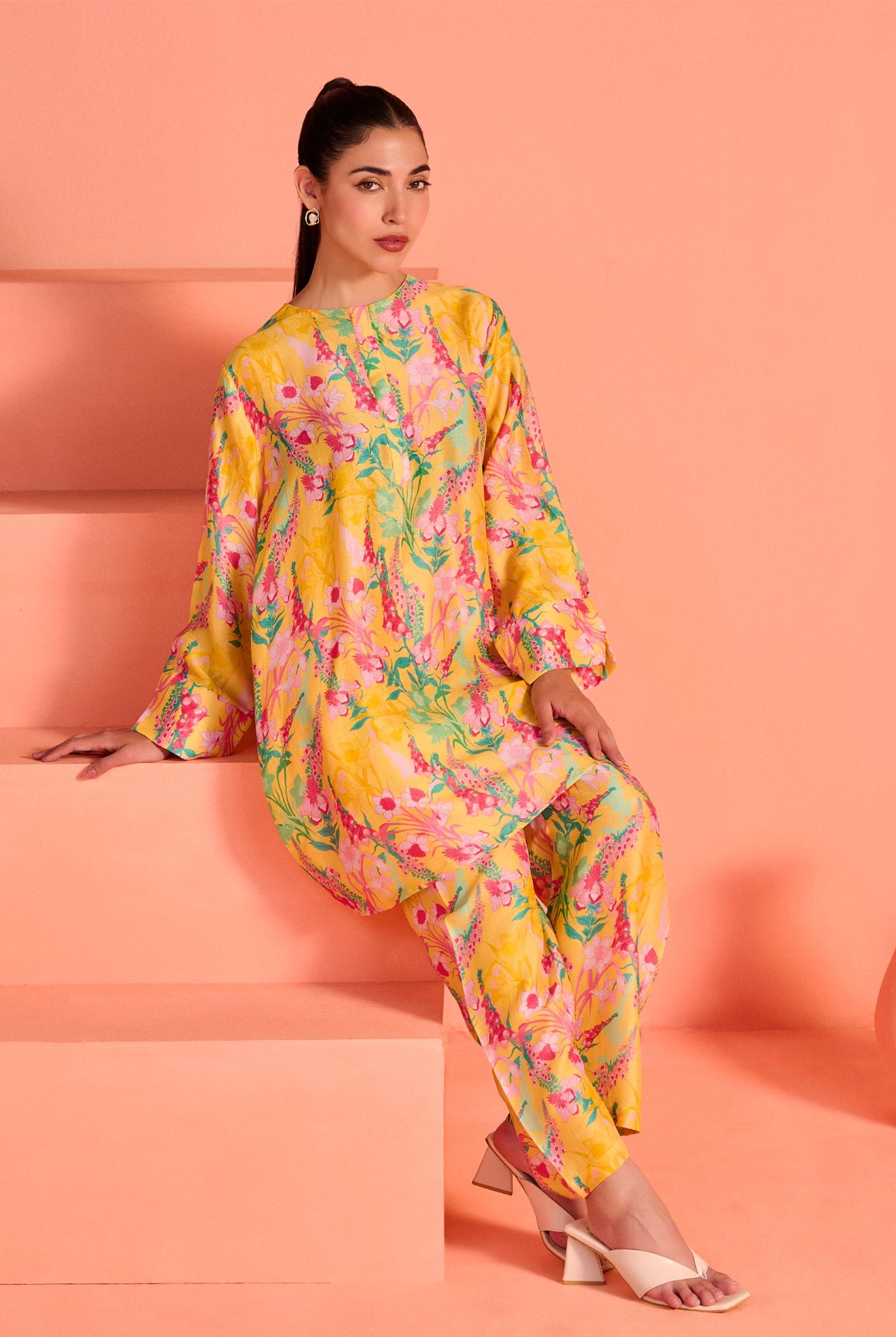 Yellow Phool Co-Ord Set