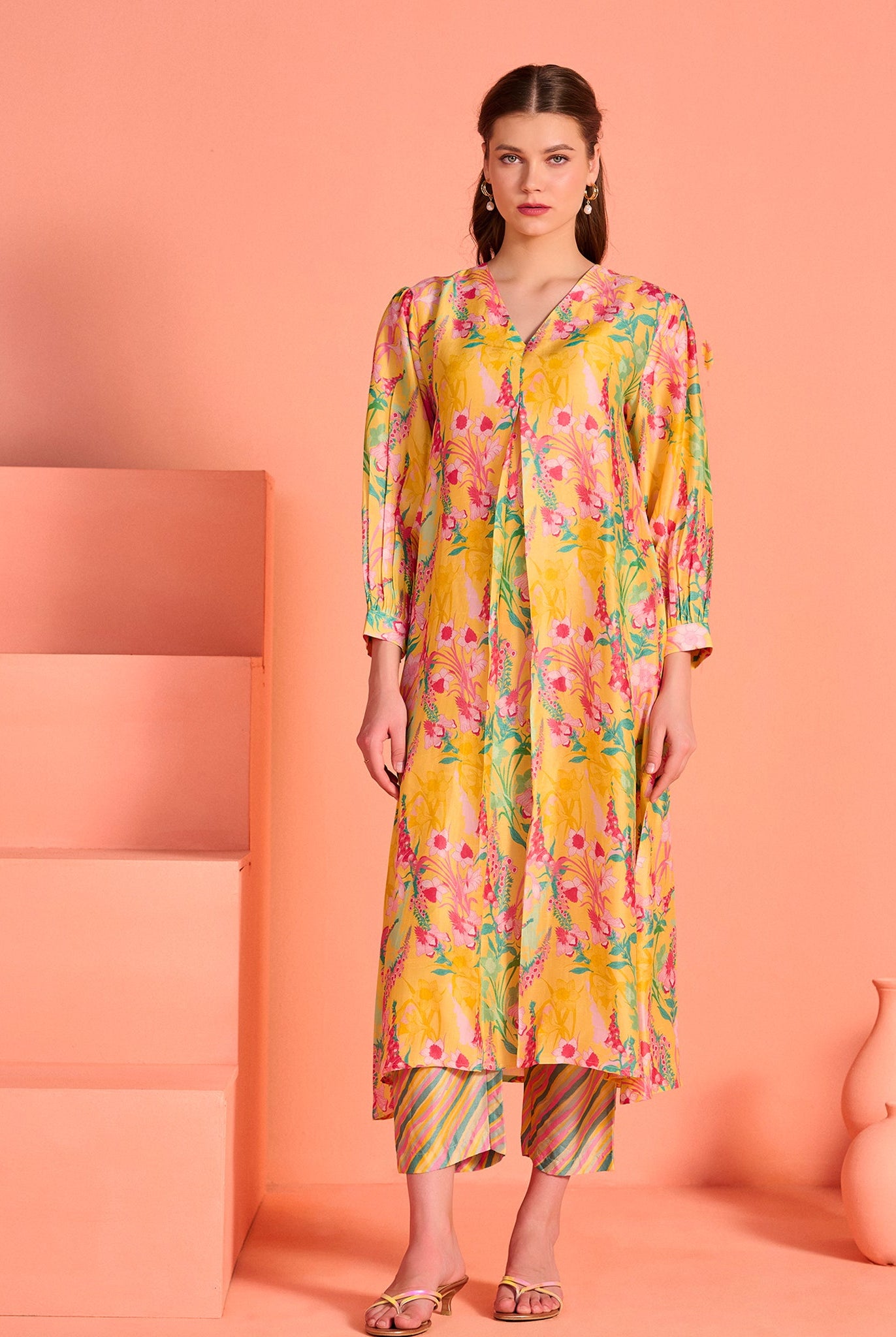 Peach Mrinal Co-Ord Set