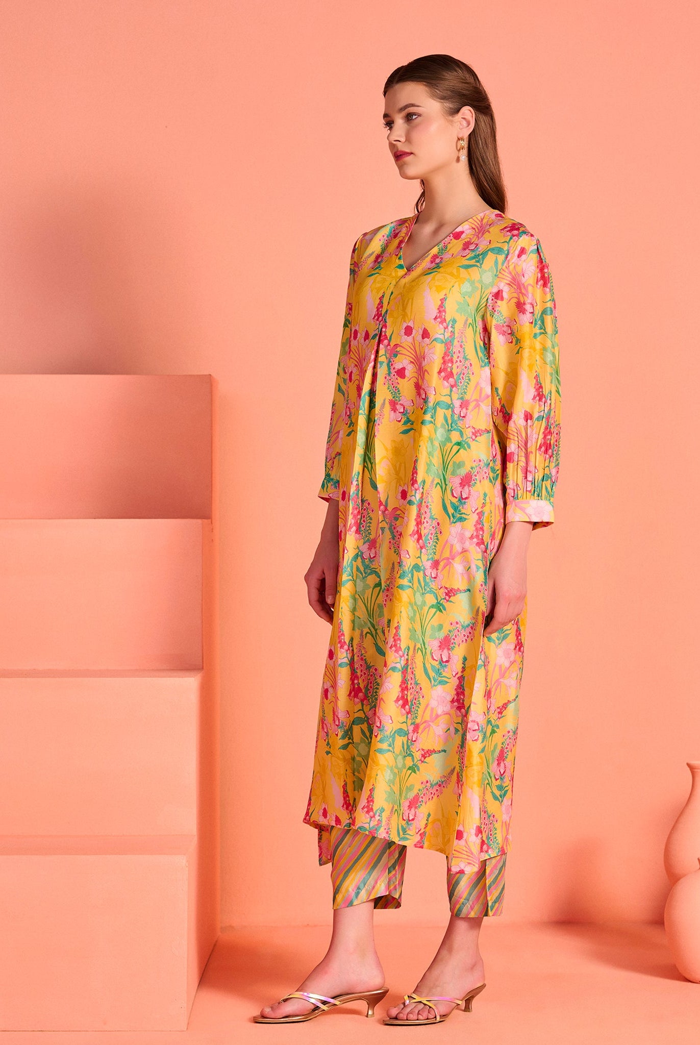 Peach Mrinal Co-Ord Set