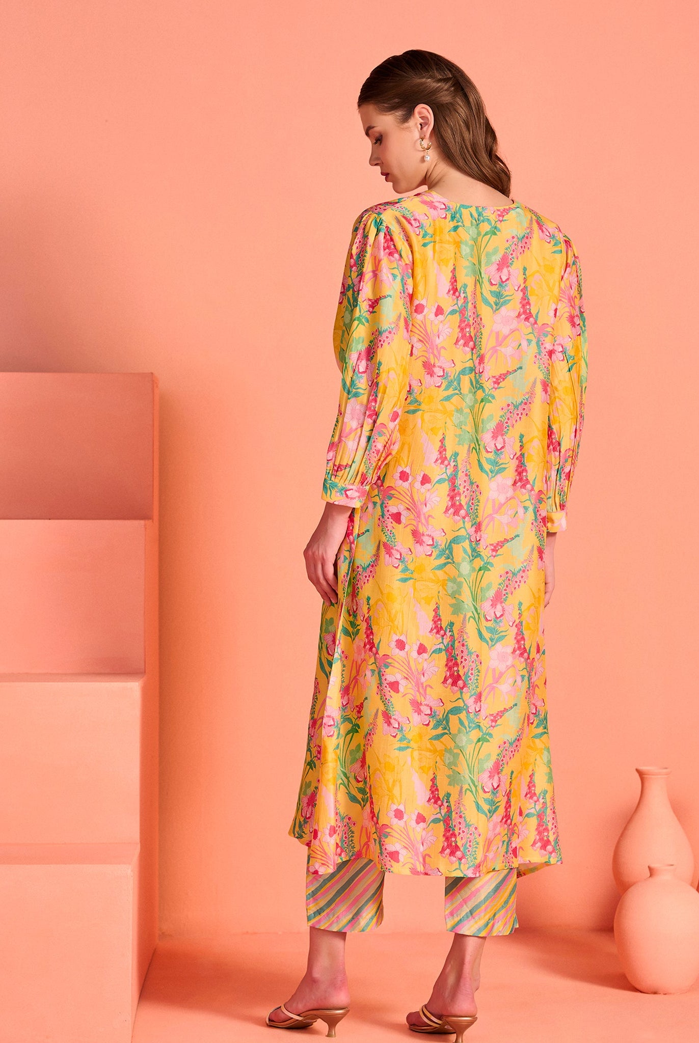 Peach Mrinal Co-Ord Set