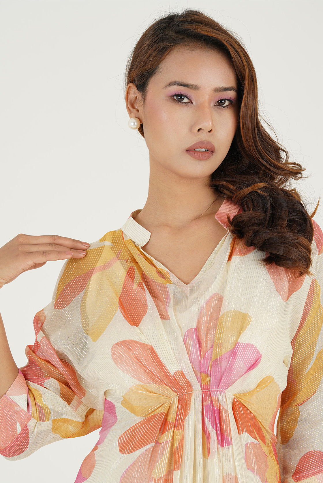 Yellow and pink calla kafthan product image 3