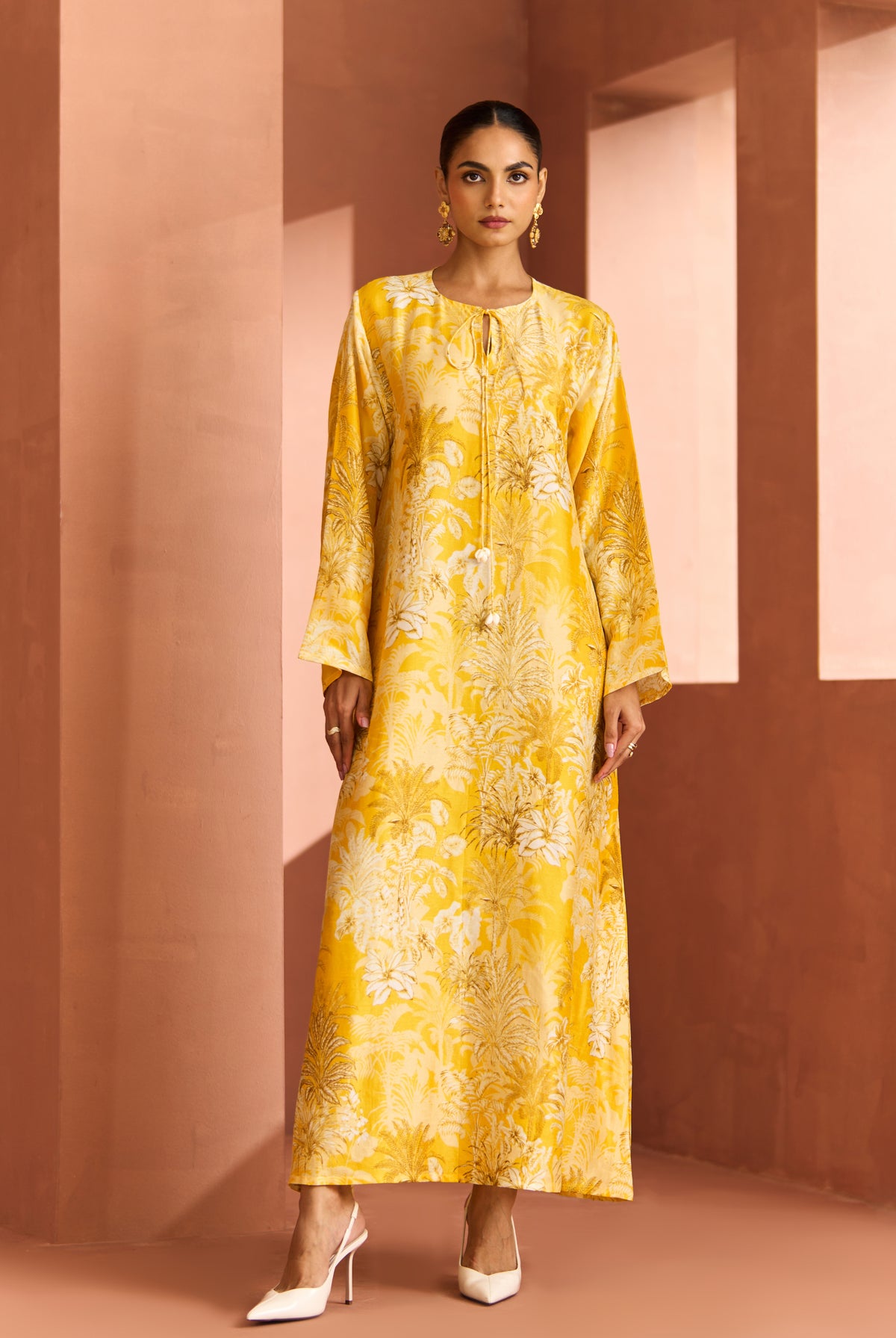Yellow White Shell Dress