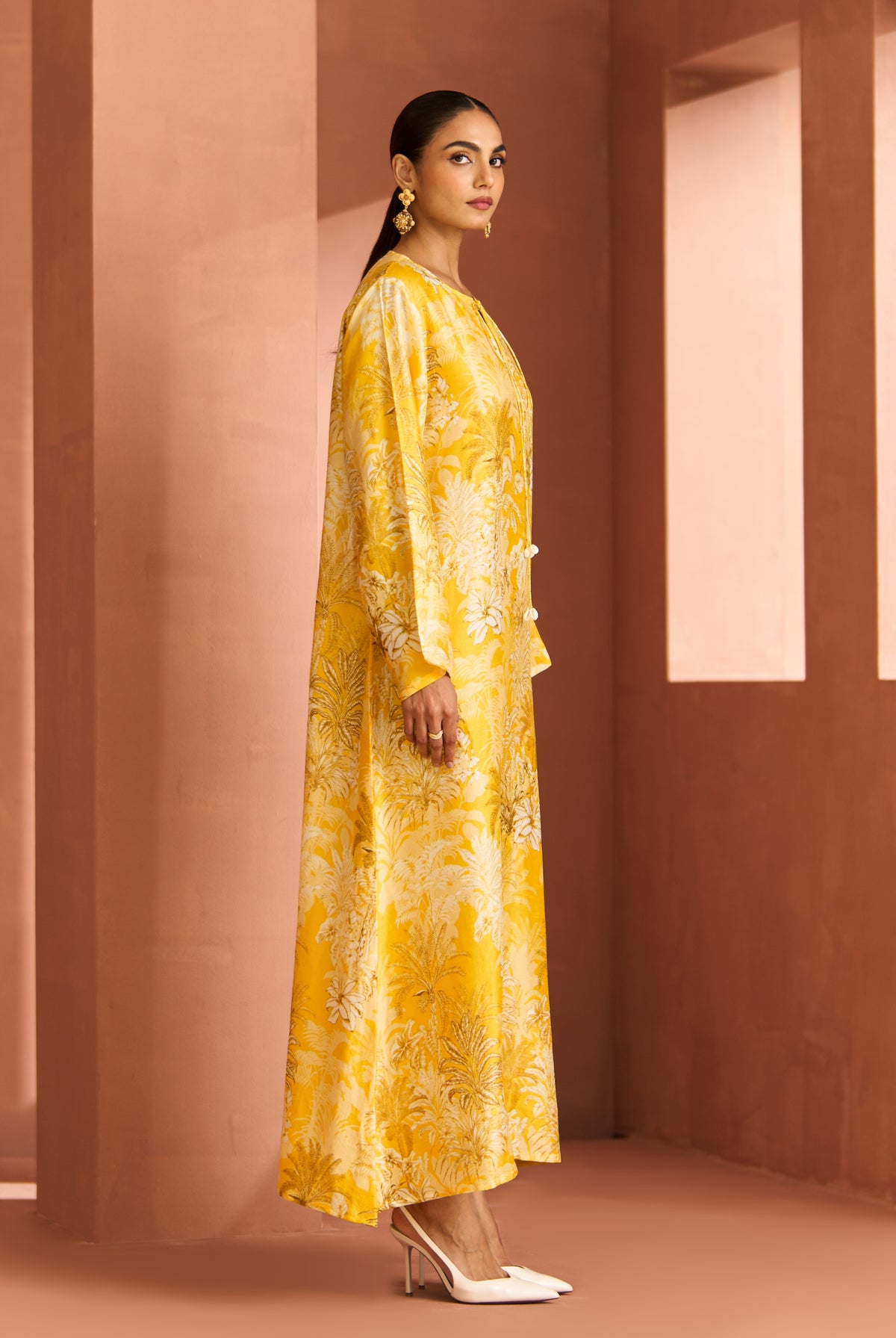 Yellow White Shell Dress