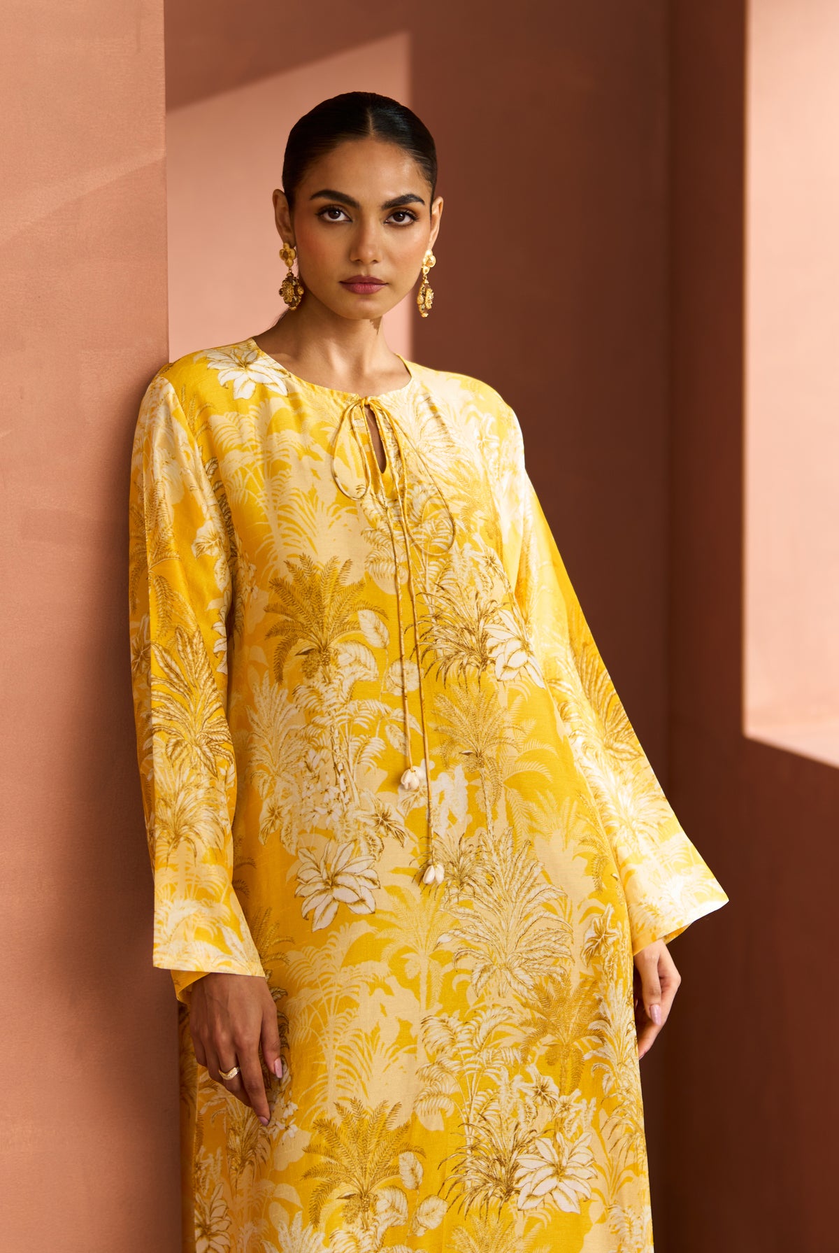 Yellow White Shell Dress