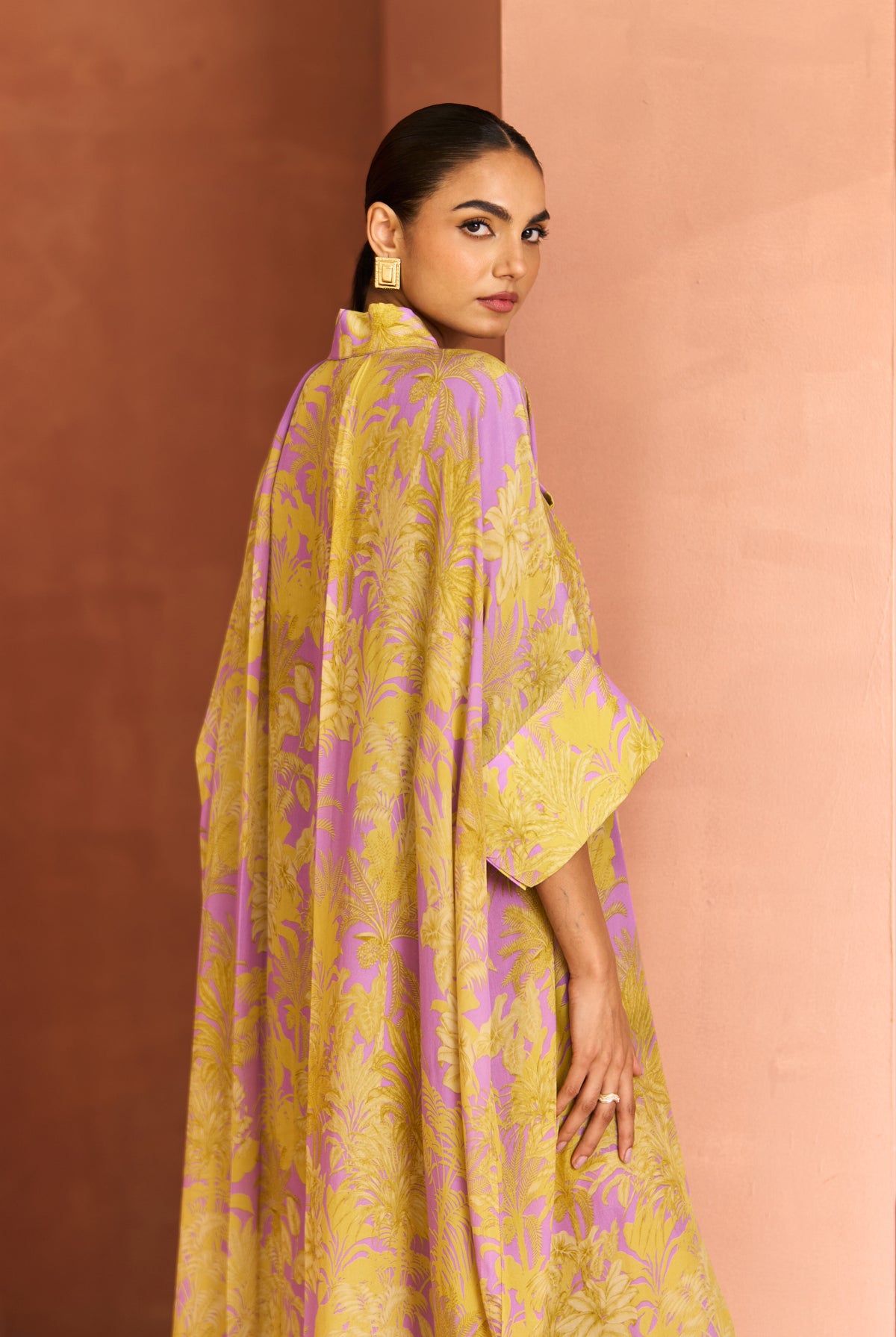 Yellow Purple Layani Dress