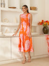 Orange mystic midi dress
