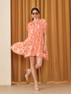 Orange rosetta dress