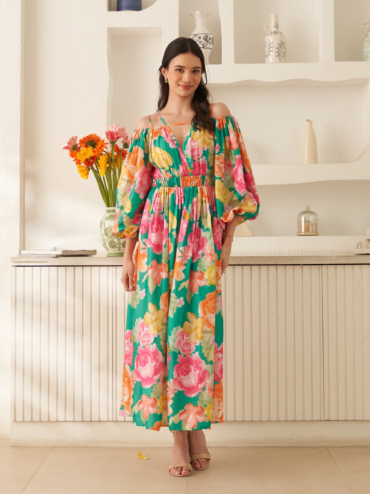 Green Enchanted Midi Dress houseofsoi Green Enchanted Midi Dress houseofsoi