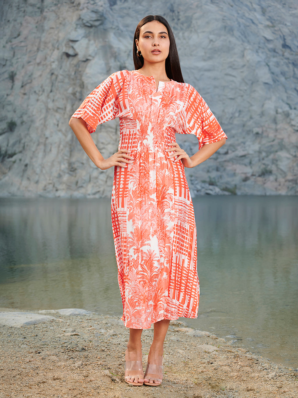 Red Kaftan Midi Dress houseofsoi Red Kaftan Midi Dress houseofsoi