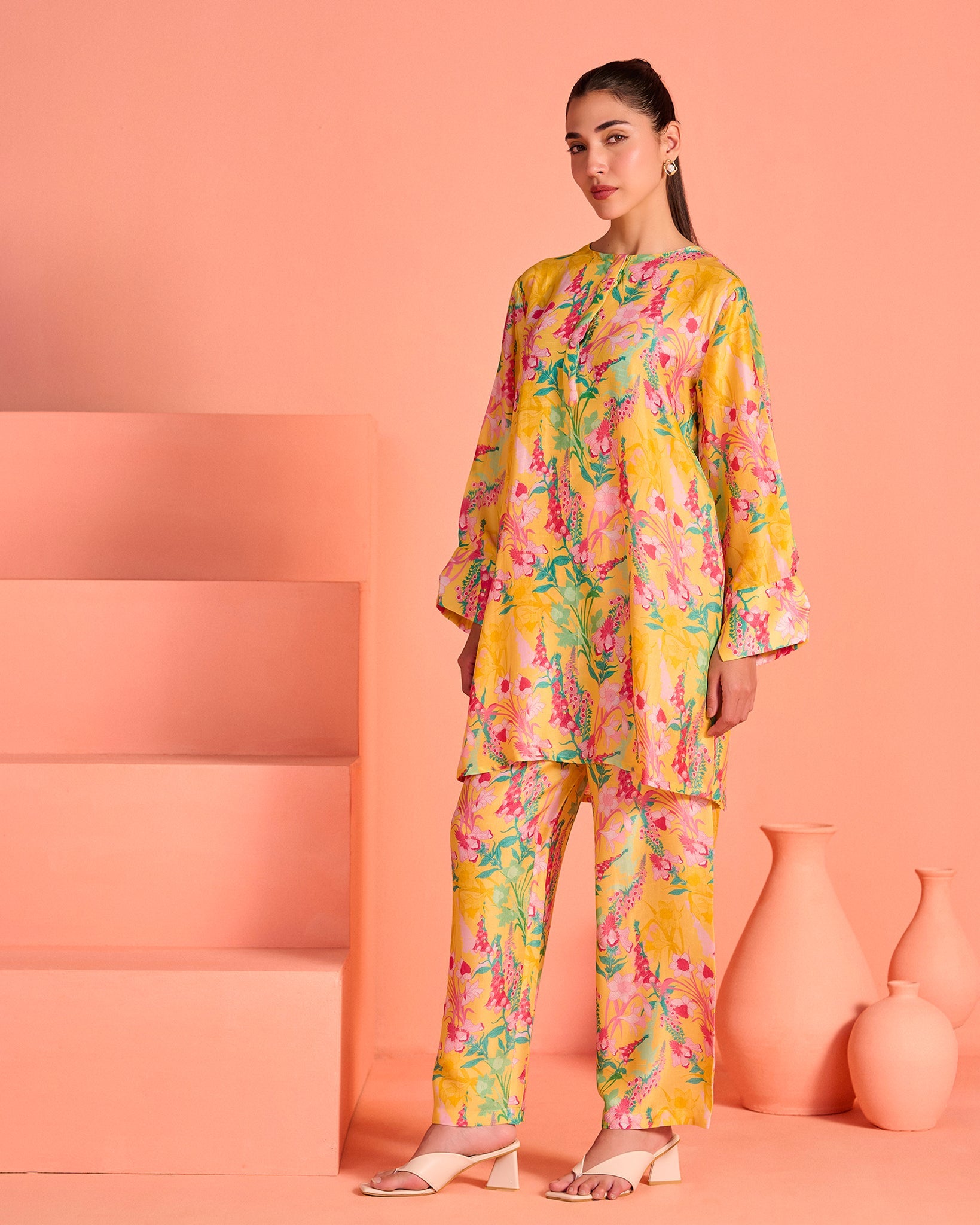 Yellow Phool Co-Ord Set