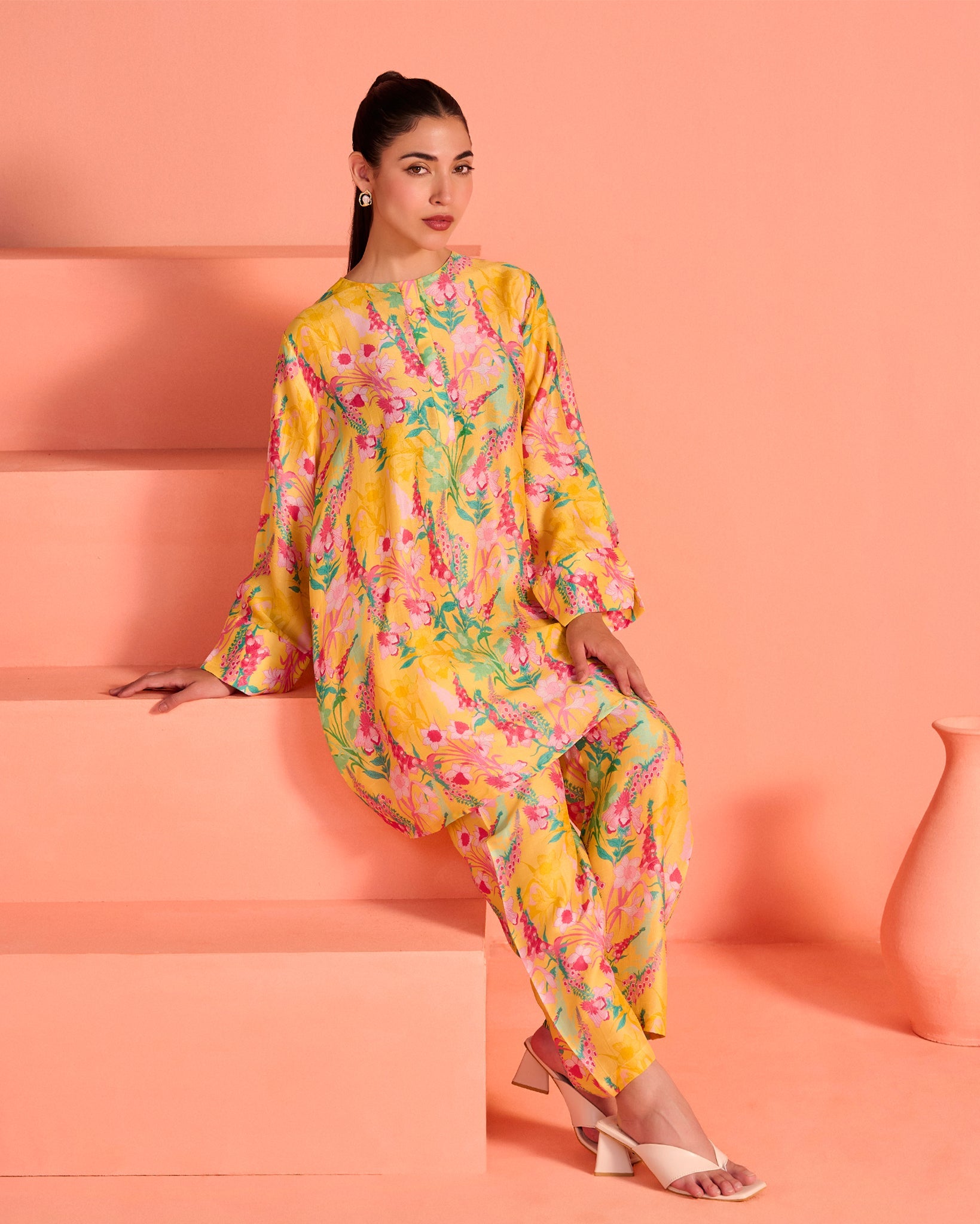 Yellow Phool Co-Ord Set
