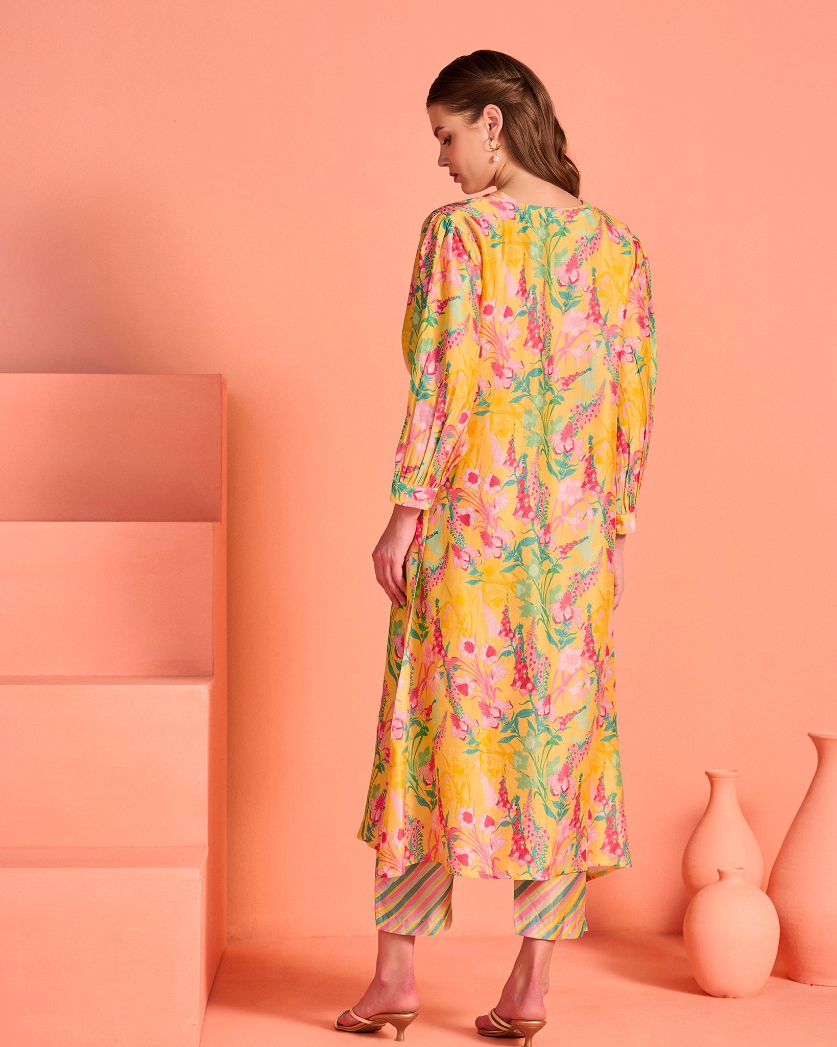 Peach Mrinal Co-Ord Set