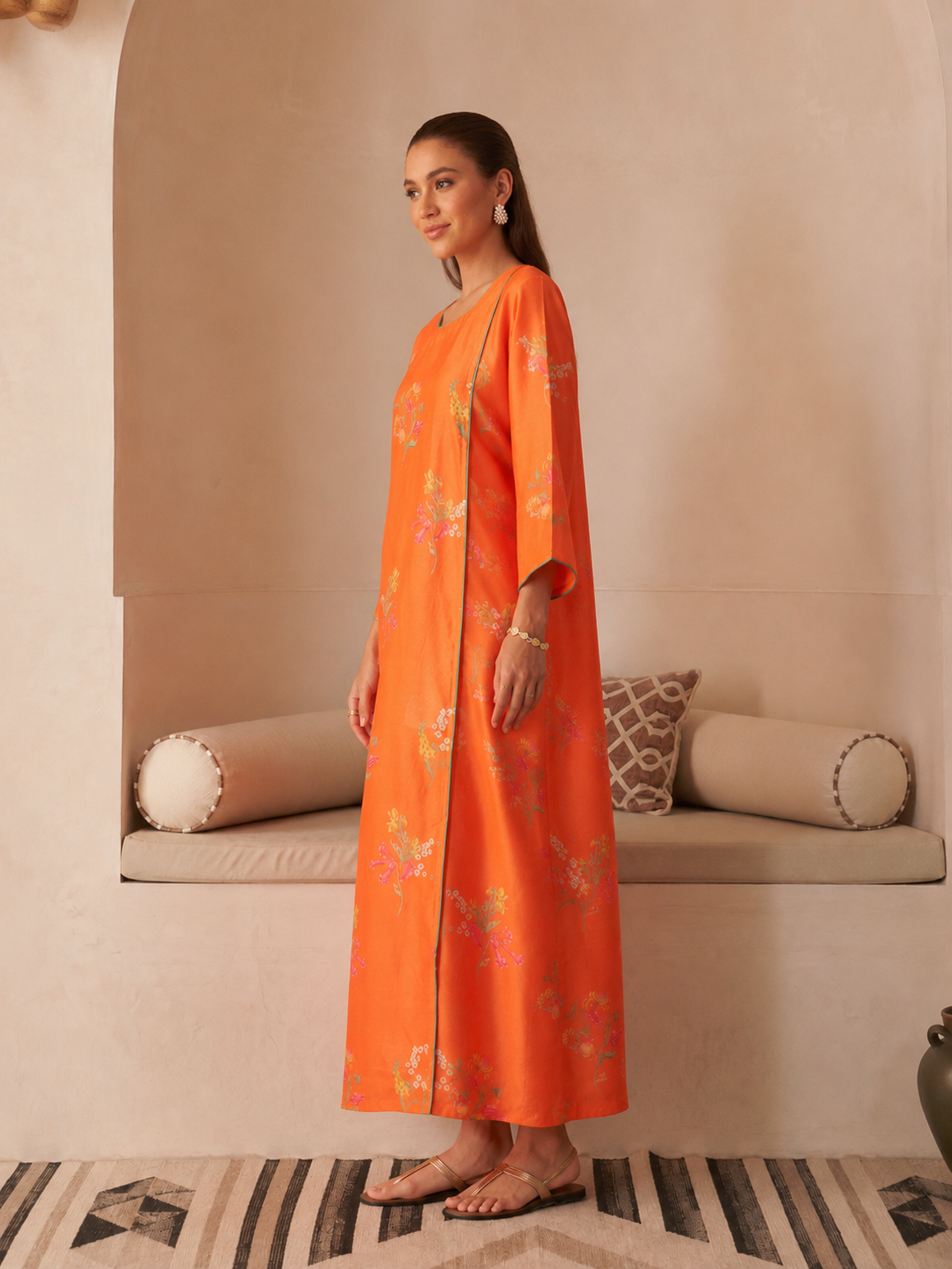 Orange Noor Jalabiya