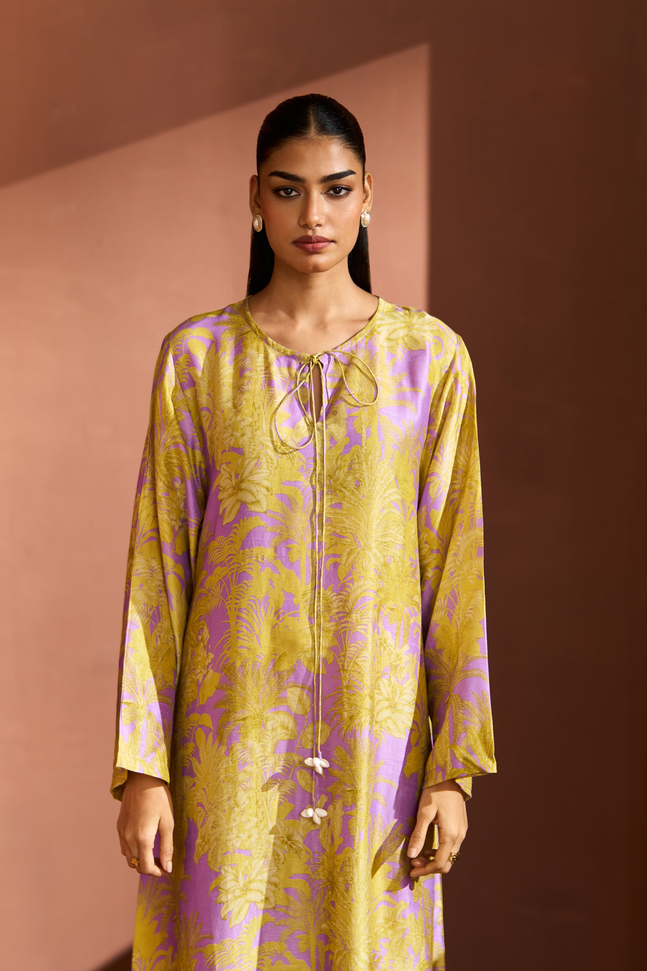 Purple Yellow Shell Dress