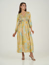 Green and yellow edith dress