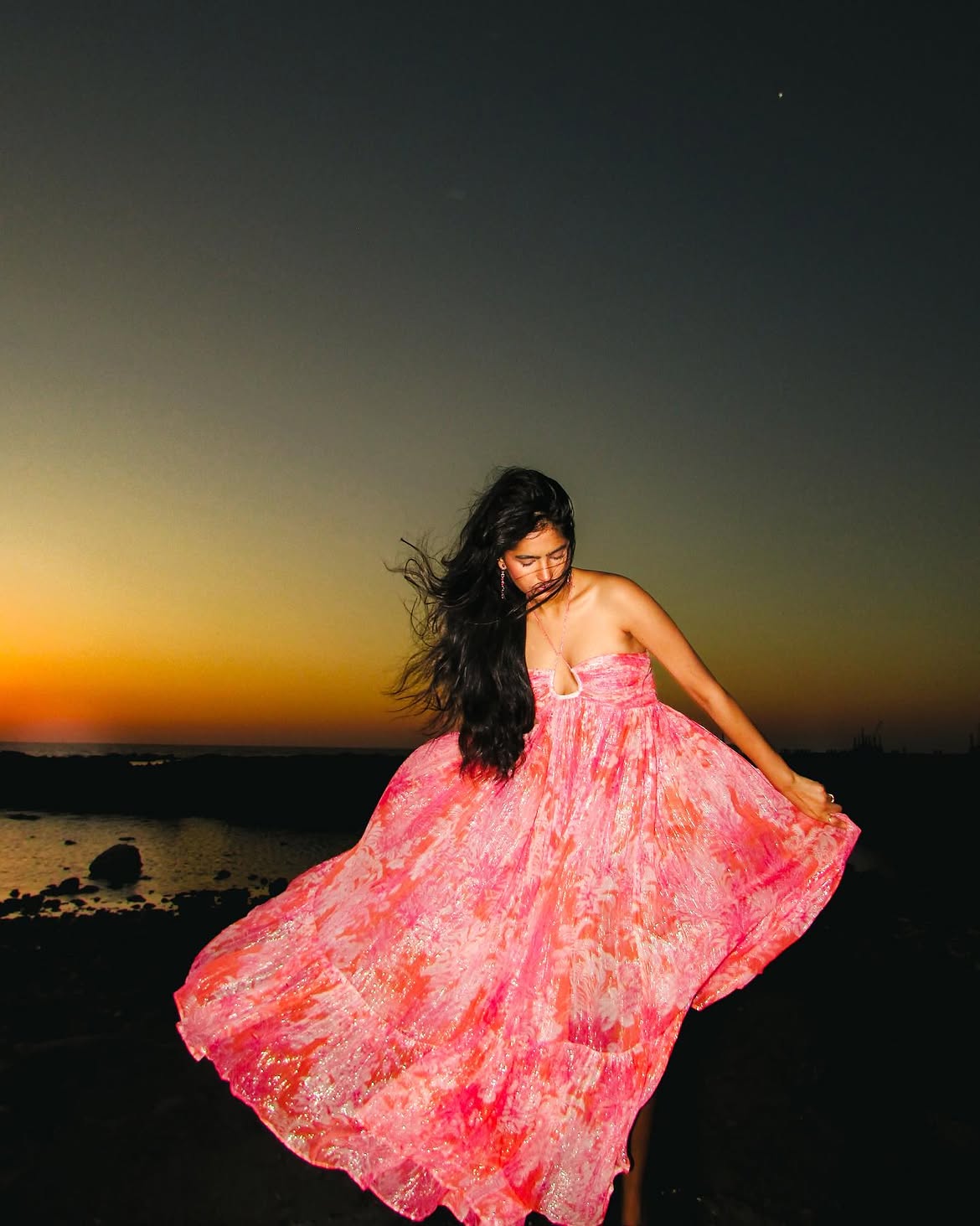 Hussna Ahmed In Pink and Orange Eva Maxi Dress