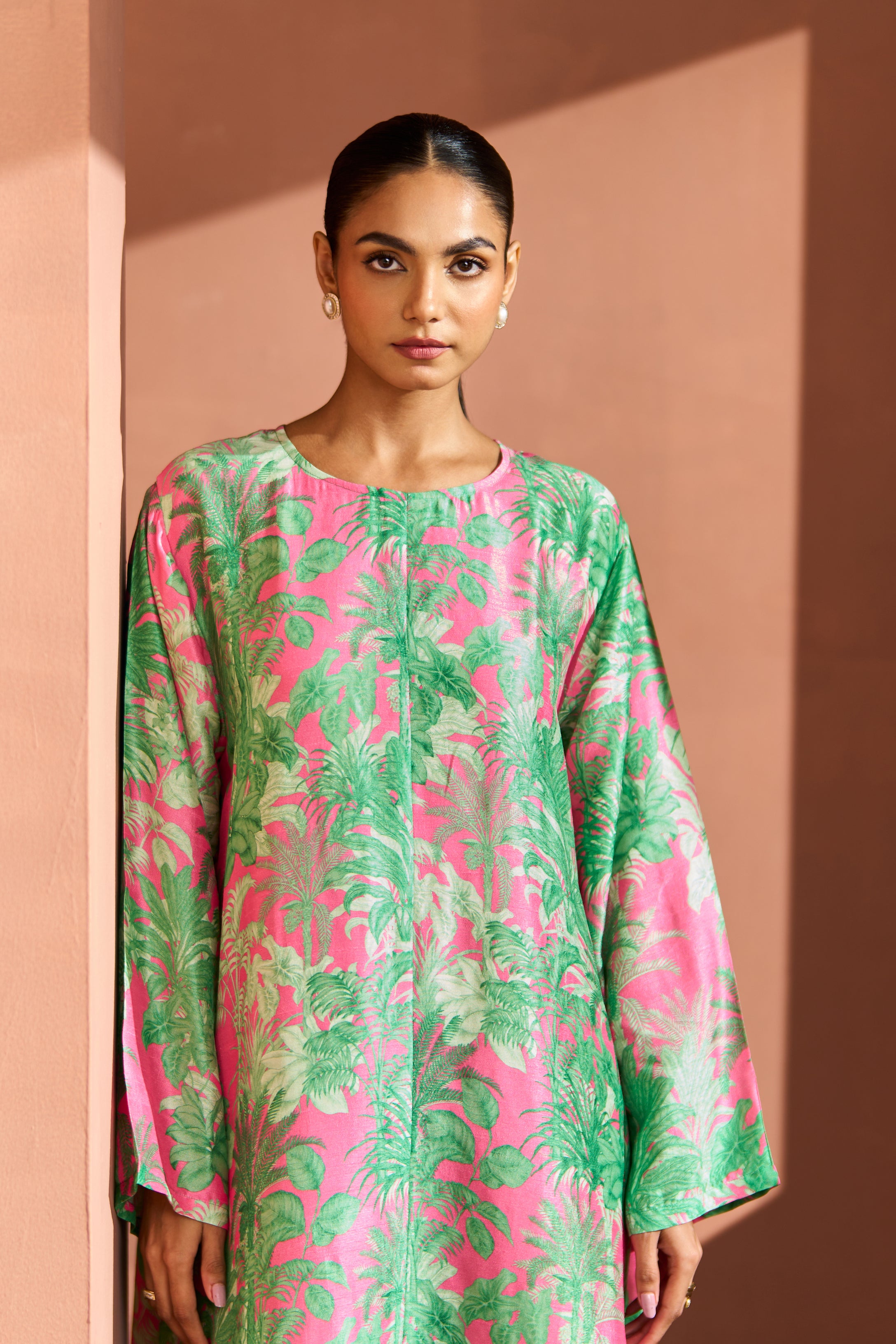 Pink And Green Reem Dress