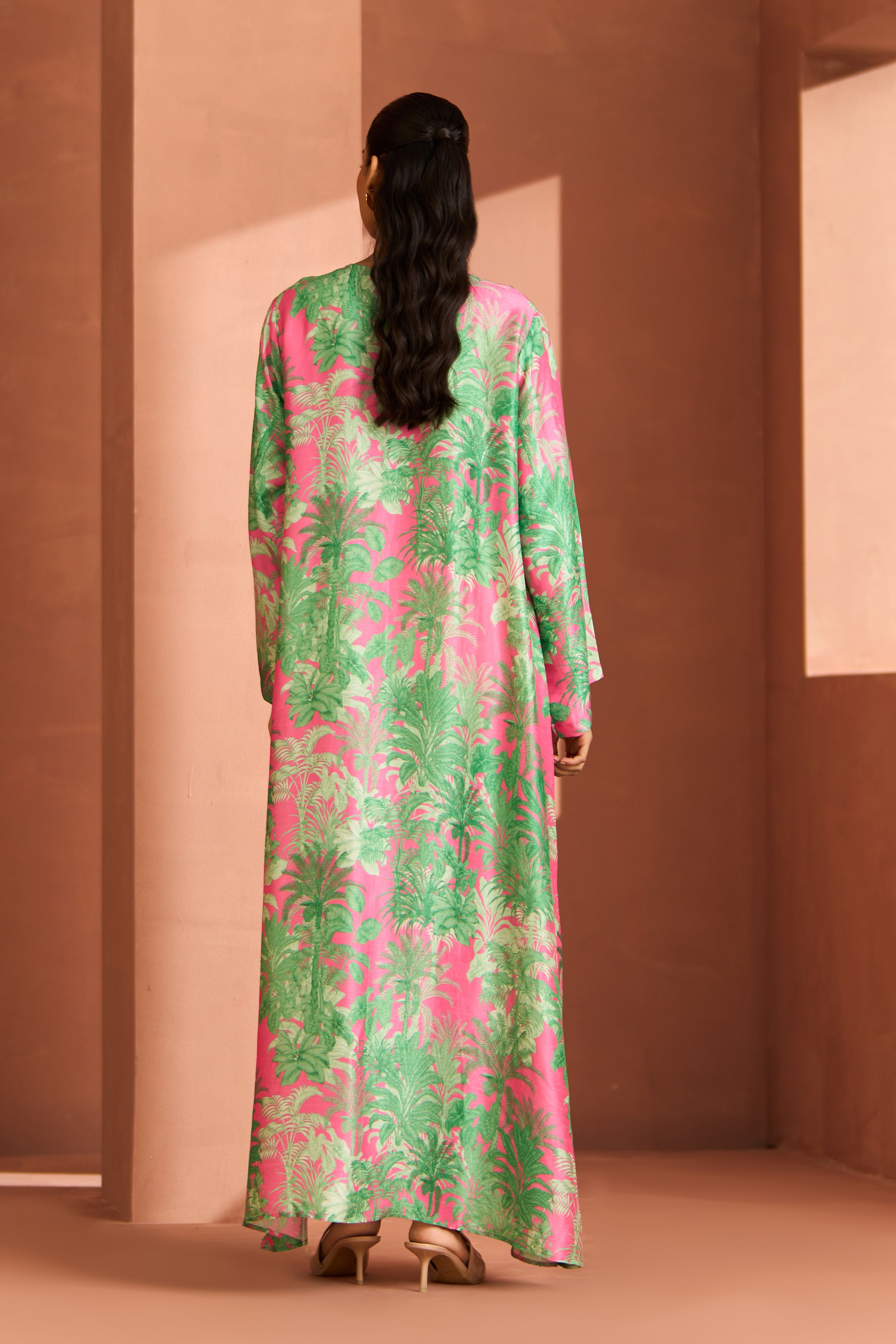 Green And Pink Shell Dress