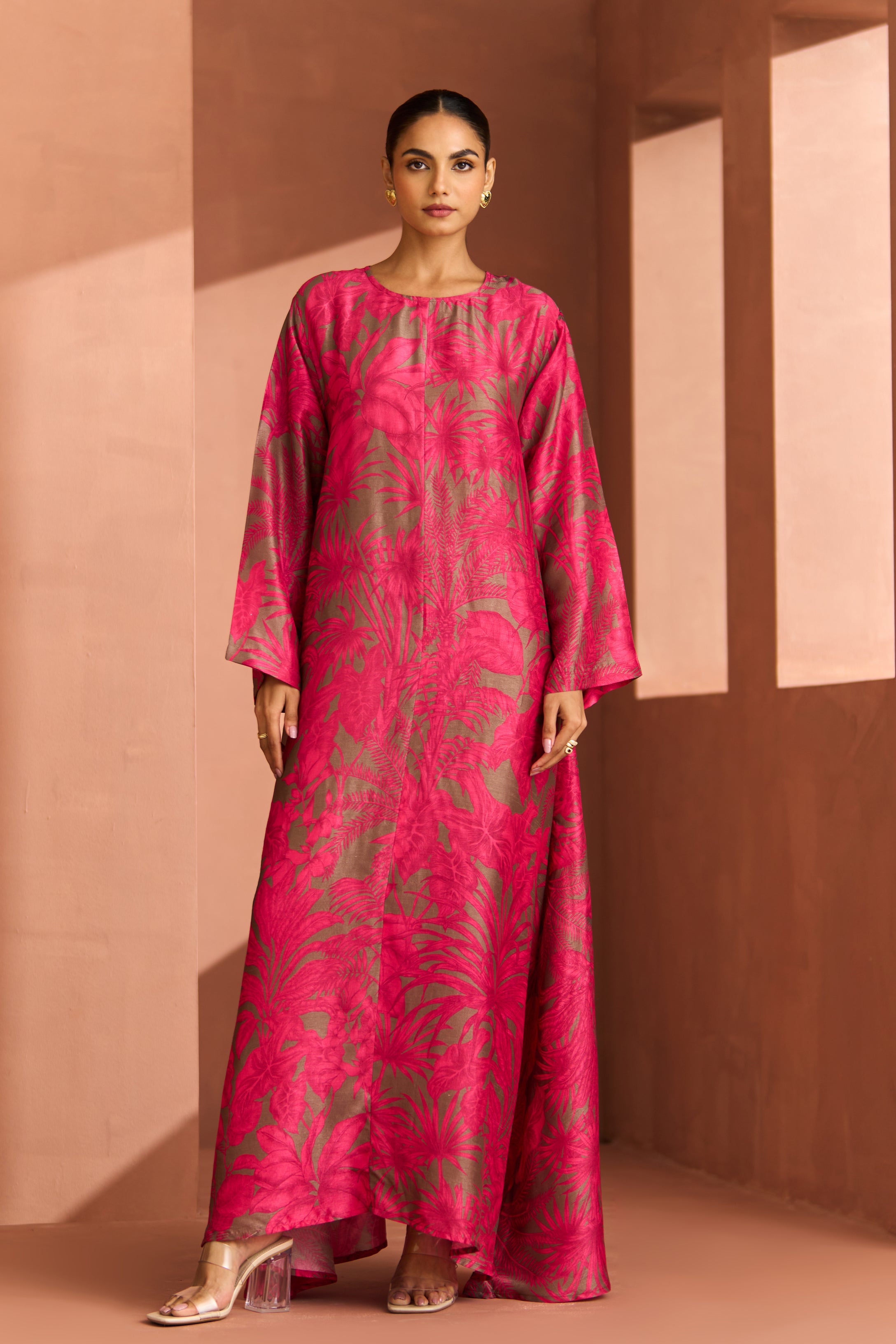 Pink And Grey Reem Dress
