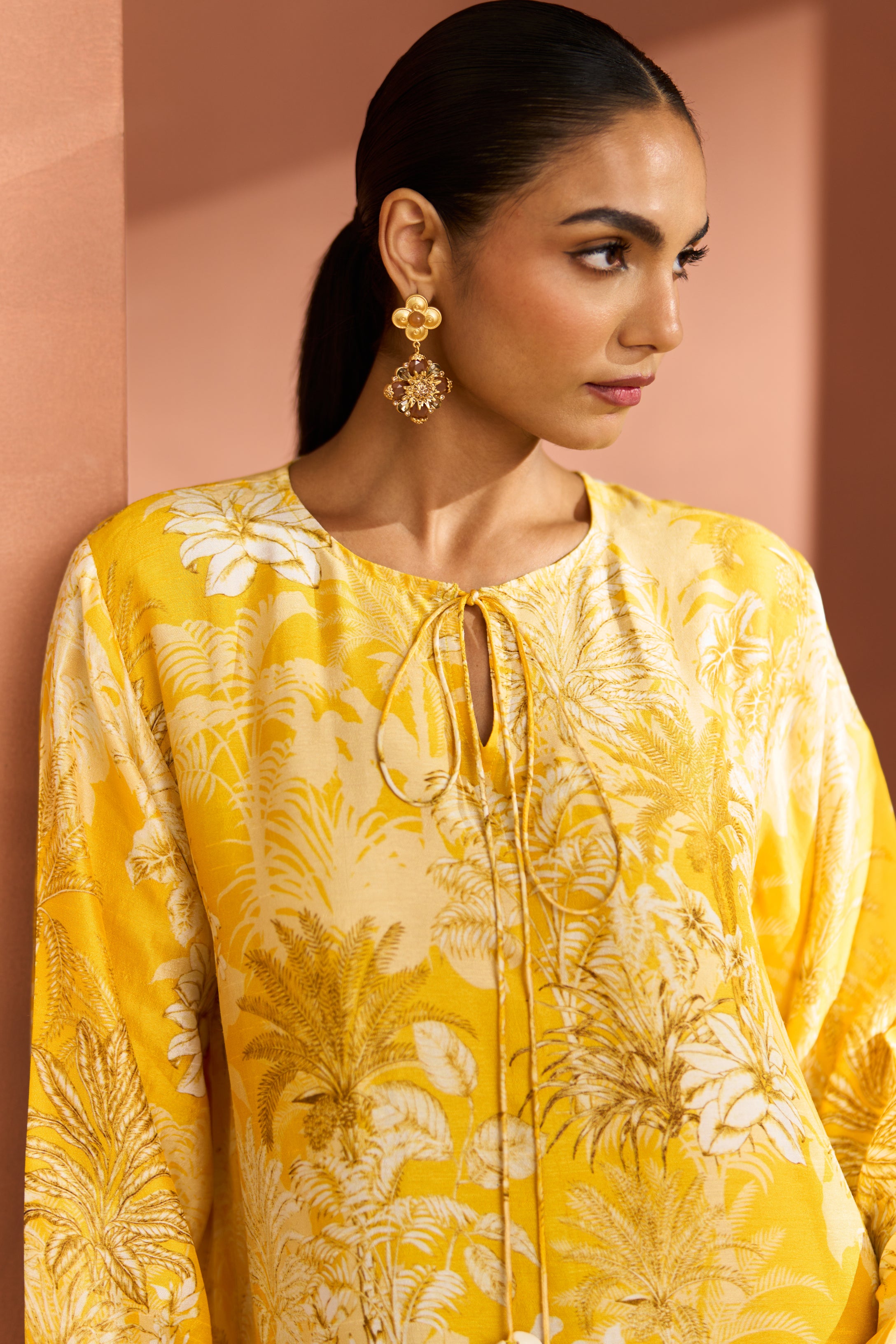 Yellow White Shell Dress