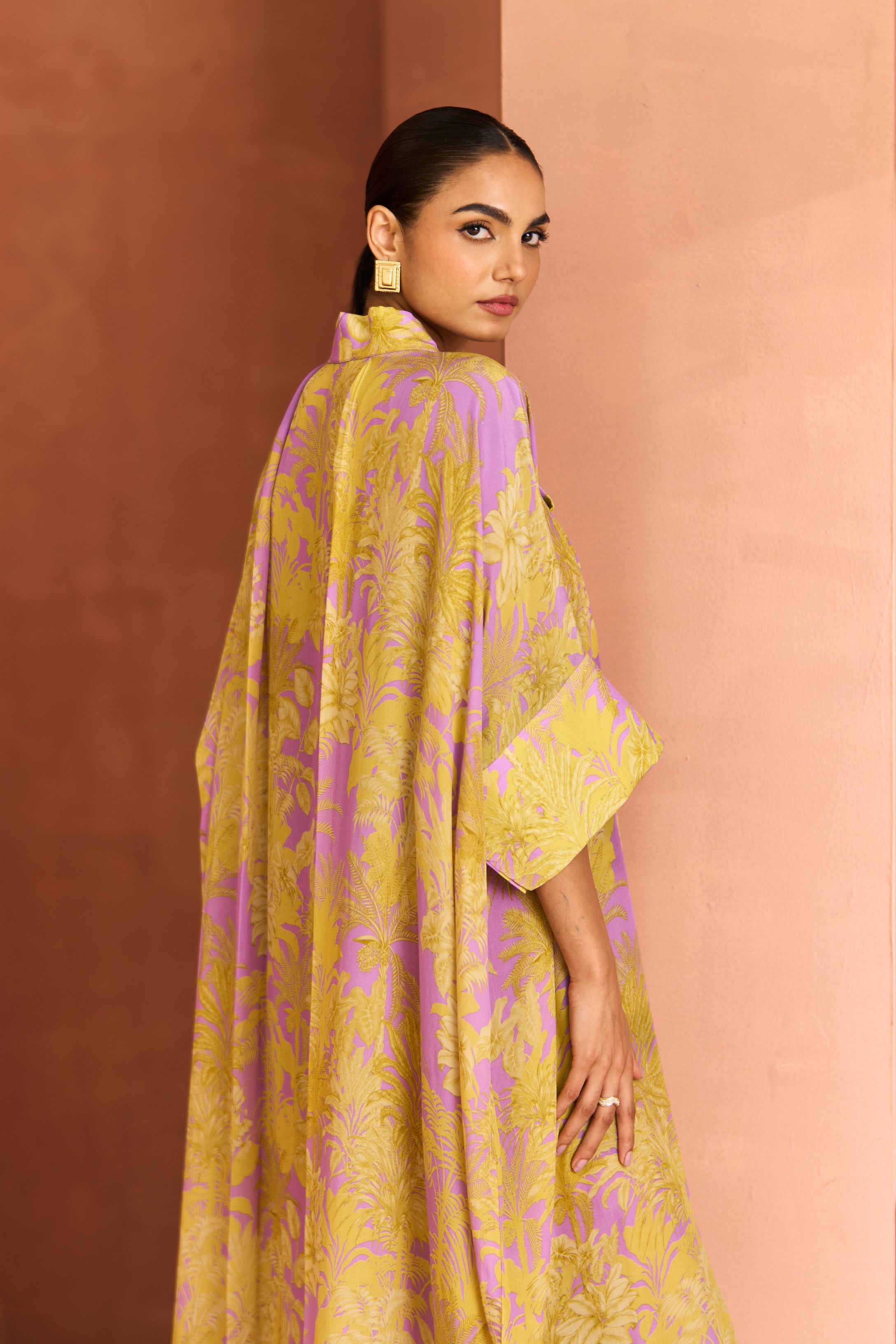 Yellow Purple Layani Dress