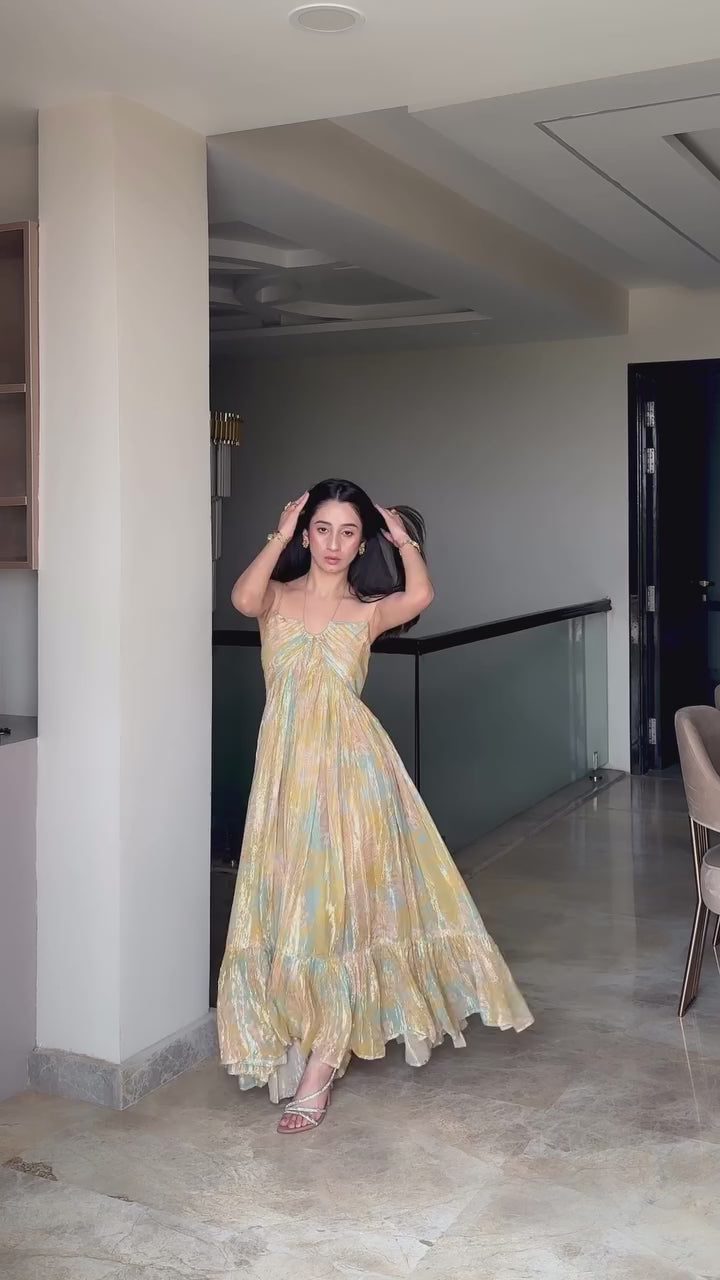 Manmeet Bajaj In Green and Yellow Eva Maxi Dress